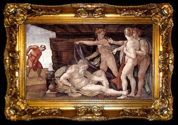 framed  Michelangelo Buonarroti Drunkenness of Noah, ta009-2